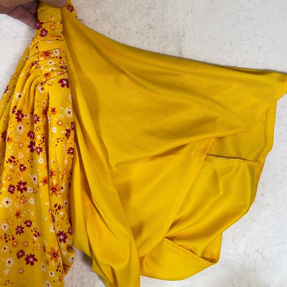 BCBGeneration 36"L Fit & Flare Midi Skirt Lrg 1/2 Lined Boho Retro Floral 60's - Picture 9 of 16